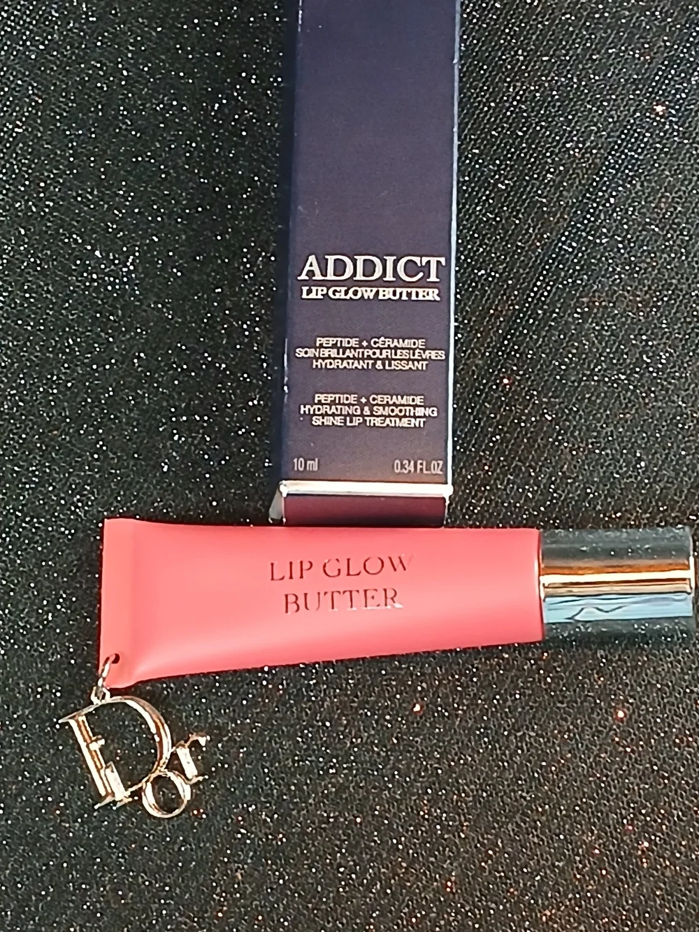 Dior Addict Lip Glow Butter — #105 Lychee Shade Hydrating Gloss With Bag Charm